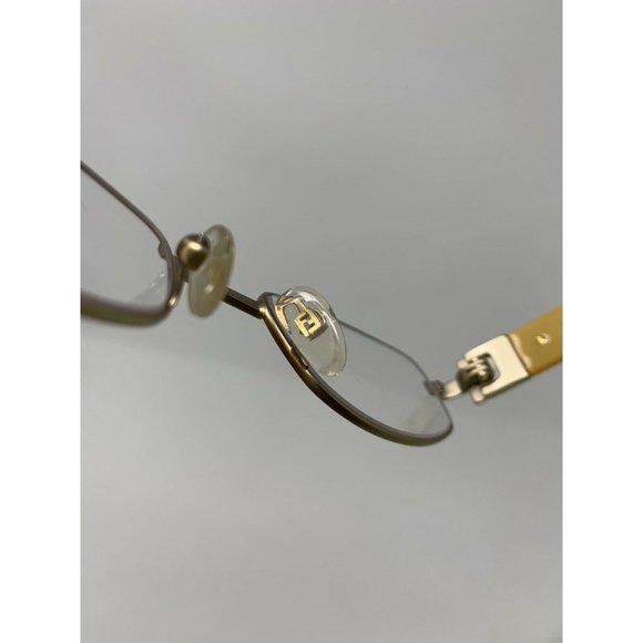 FENDI Eyeglasses F905 Frame 52 [] 19 130 Matte Gold/ Yellow Italy - Picture 12 of 12